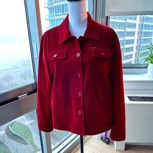 Faconnable Corduroy Casual Jacket in Wine/Maroon.  Size XL